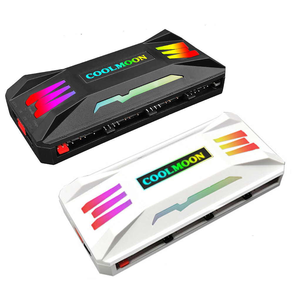 COOLMOON RGB Controller 4Pin PWM 5V 3Pin ARGB Fan PC Case Remote Control 