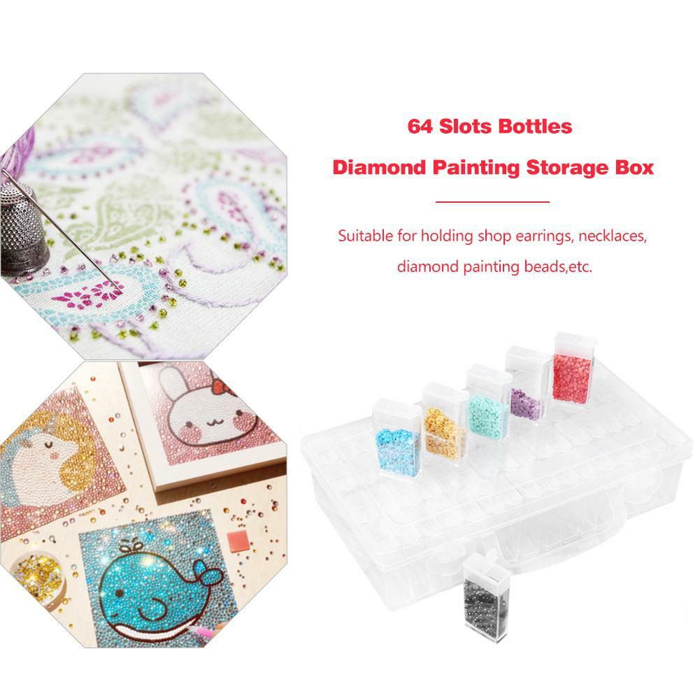 64 Aufbewahrungsdosen Transparent Fächerboxen Perlenbox Nail Art Box Sortierbox