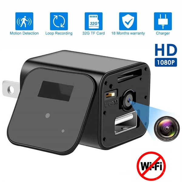 Mini Spy Hidden Camera Home Security Nanny Cam 1080P HD DVR Night Vision Audio