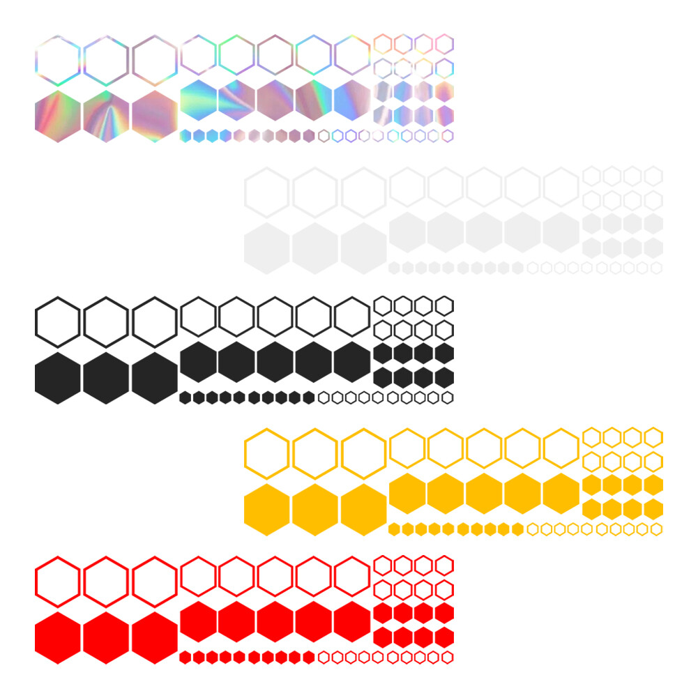 52pcs Car Side Honeycomb Vinyl Body Decal Sticker DIY Graphics Hexagonal Decor