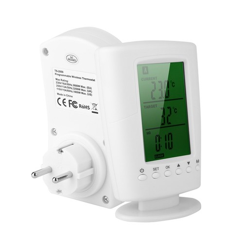 Programmierbar Raumthermostat FunkThermostat Steckdosenthermostat Steckdose 