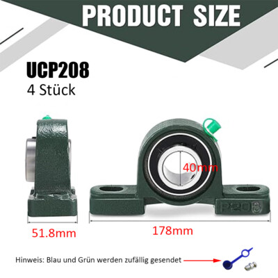  4 Stück UCP205/206/208 für 25/30/40mm Welle, Gehäuselager, Stehlager, Lagerbock