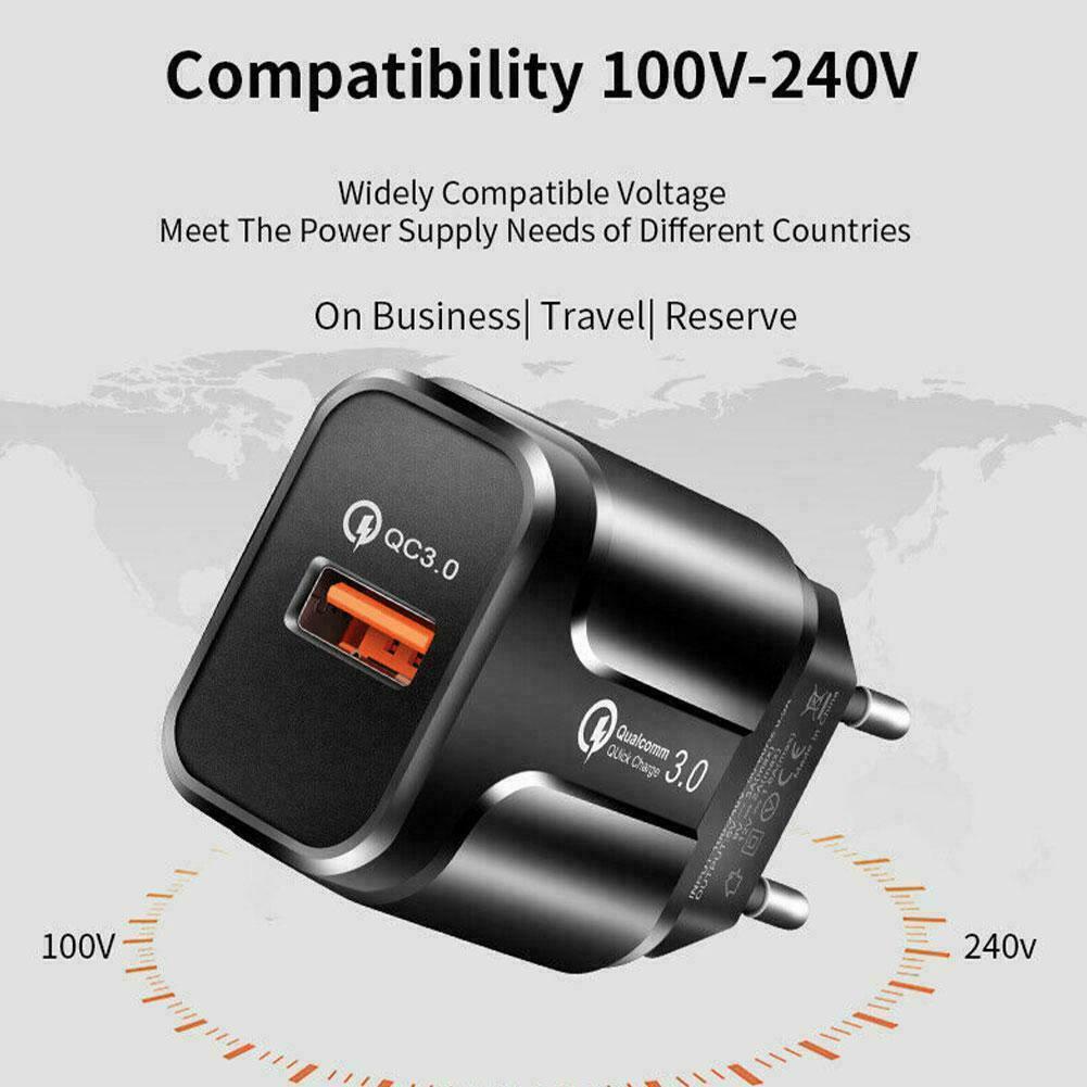 Universal QC3.0 Schnellschnellladung 18W Mini USB Ladegerät Stecker EU US R1J8