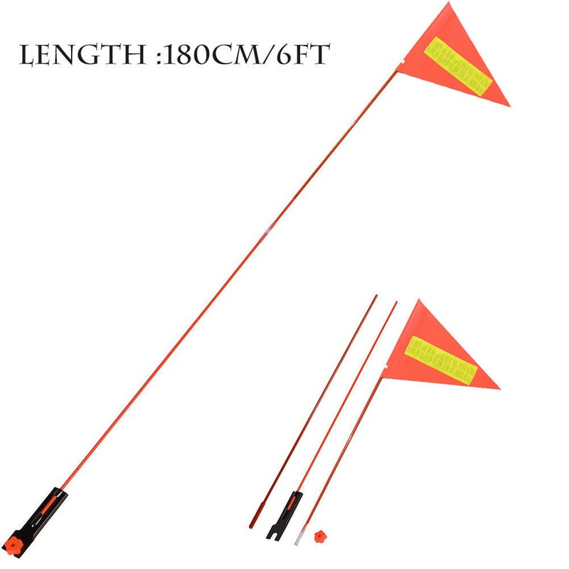 Safety Flag Orange 180CM Long Pole 3-parts Tricycle Bicycle Trailer Bike Child
