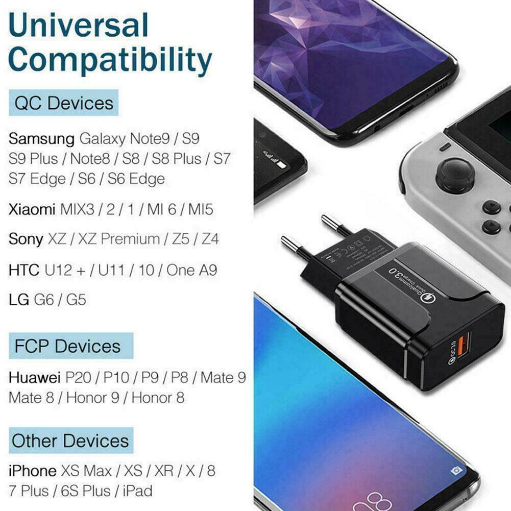 Universal QC3.0 Schnellschnellladung 18W Mini USB Ladegerät Stecker EU US R1J8