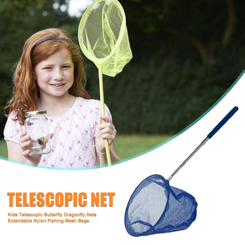 1pc Kids Telescopic Butterfly Net Extendable Colorful Anti Slip Grip Fishing Net