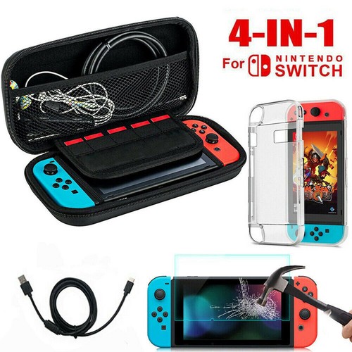 Für Nintendo Switch,Tasche Bag EVA Case+Schutzhülle+Ladekabel+Temper Glass Folie