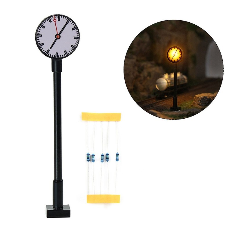 3 Stck. Modelleisenbahn Ho MaÃStab 1:87 Lichtplattform Uhr Lampe Bahnhof Layout