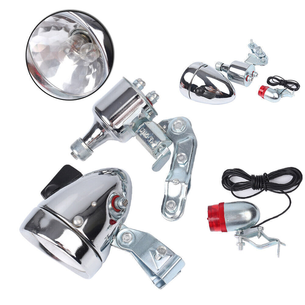 Motorized Bike Friction Generator Dynamo Headlight Tail Light Kit