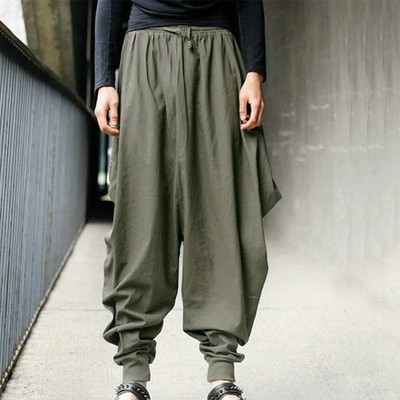 Pants Male Casual Hakama Pants Harem Streetwear High Quality Men's Pants