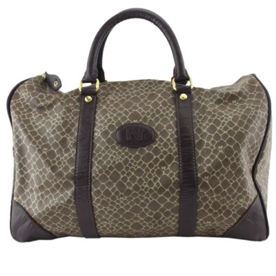 Nina Ricci Boston Bag Nouveau Beige PVC ?~ Leather Authentic