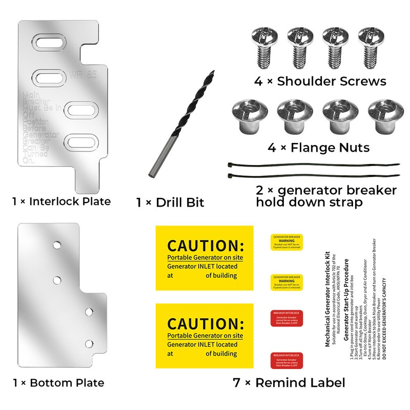 Generator Interlock Kit For Eaton & Cutler Hammer BR 150 & 200 Amp LISTED Panels