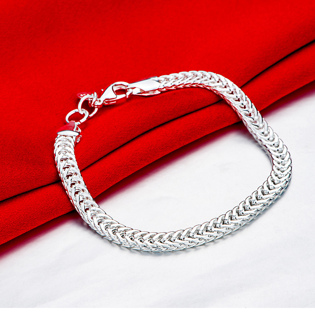 アクセサリー Snake Link Bracelet - Silver 925 Snake Link Sterling Silver Men's Bracelet - Bikerringshop