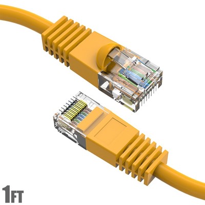 1FT Cat5E RJ45 Ethernet LAN Network UTP Snagless Patch Cable Pure Copper Yellow