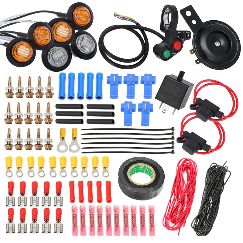 LED Turn Signal Light & Horn Kit Street Legal Kit For ATV Scooter quad 4wheeler
