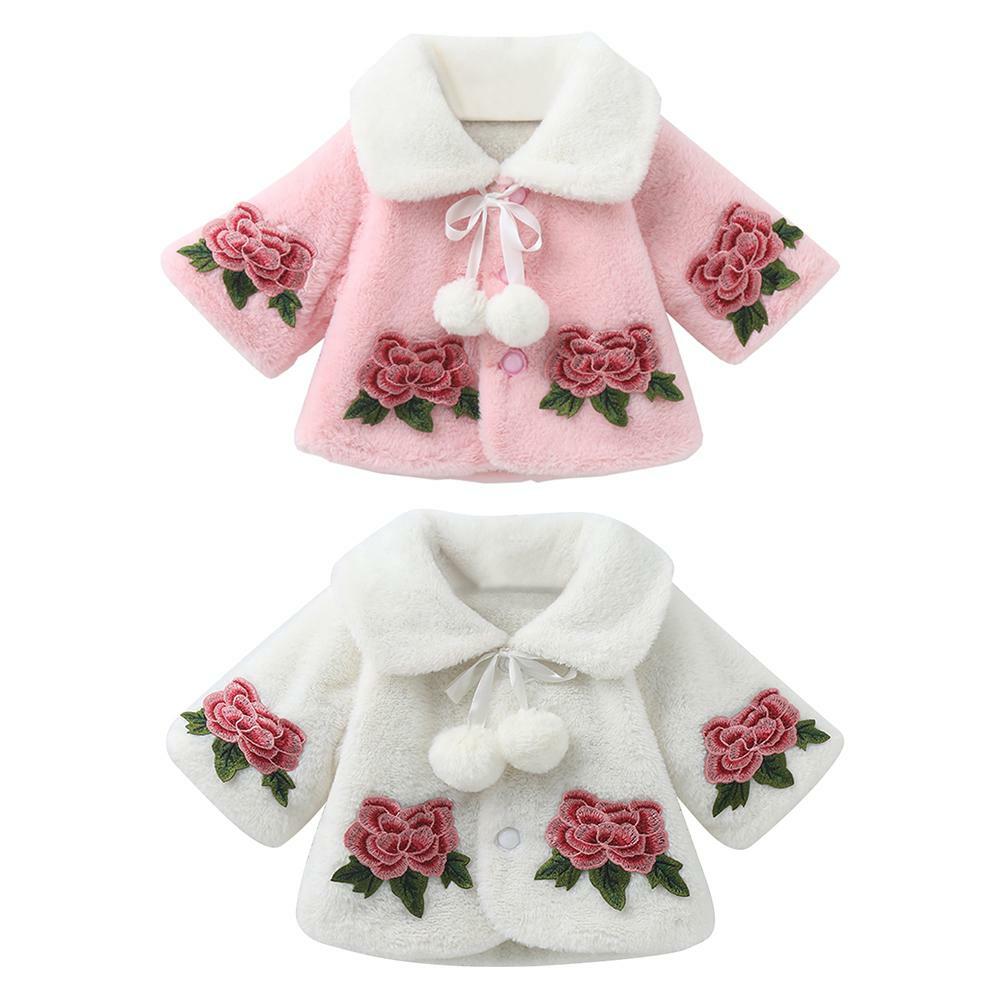 hongxyunf Retro Gefälschter Pelzmantel für Mädchen mit Windjacke, Baby Klei