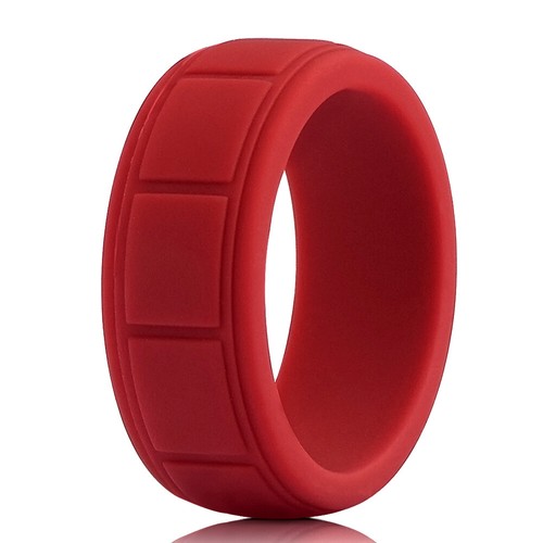 Silicone Wedding Ring for Men Rubber Wedding Workout Sport Yoga Bands 8mm Width