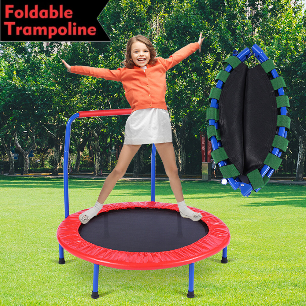 HEKA Trampolin für Kinder Mini Trampolin Ø 92cm Fitness Trampolin Indoor Outdoor