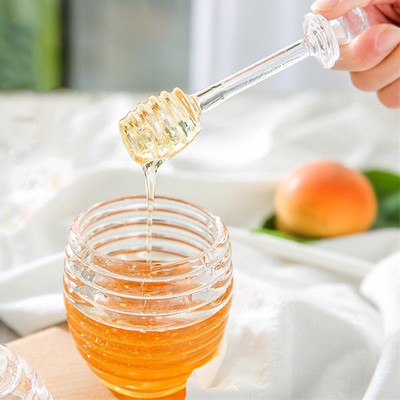 Beständiger Bienenstock Honigbehälter Sirup Topf Schöpflöffel Honigglas Deckel