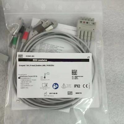 For GE Multi-Link ECG Lead Wire Grouped Set 5-lead Grabber AHA REF 412681-001