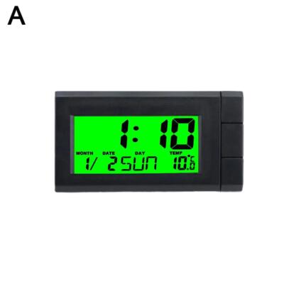2 In 1 Car Digital LCD Electronic Time Clock ThermometerWatch With Backlight US