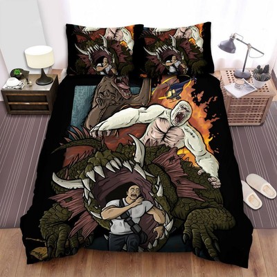 Rampage 2018 Movie Giant Crocodile Art Quilt Duvet Cover Set Soft Children