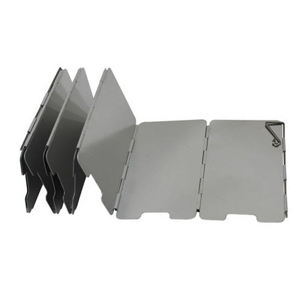 9Platte Faltbarer Windschutz Campingkocher Gaskocher BBQ Grill Windschutzscheibe