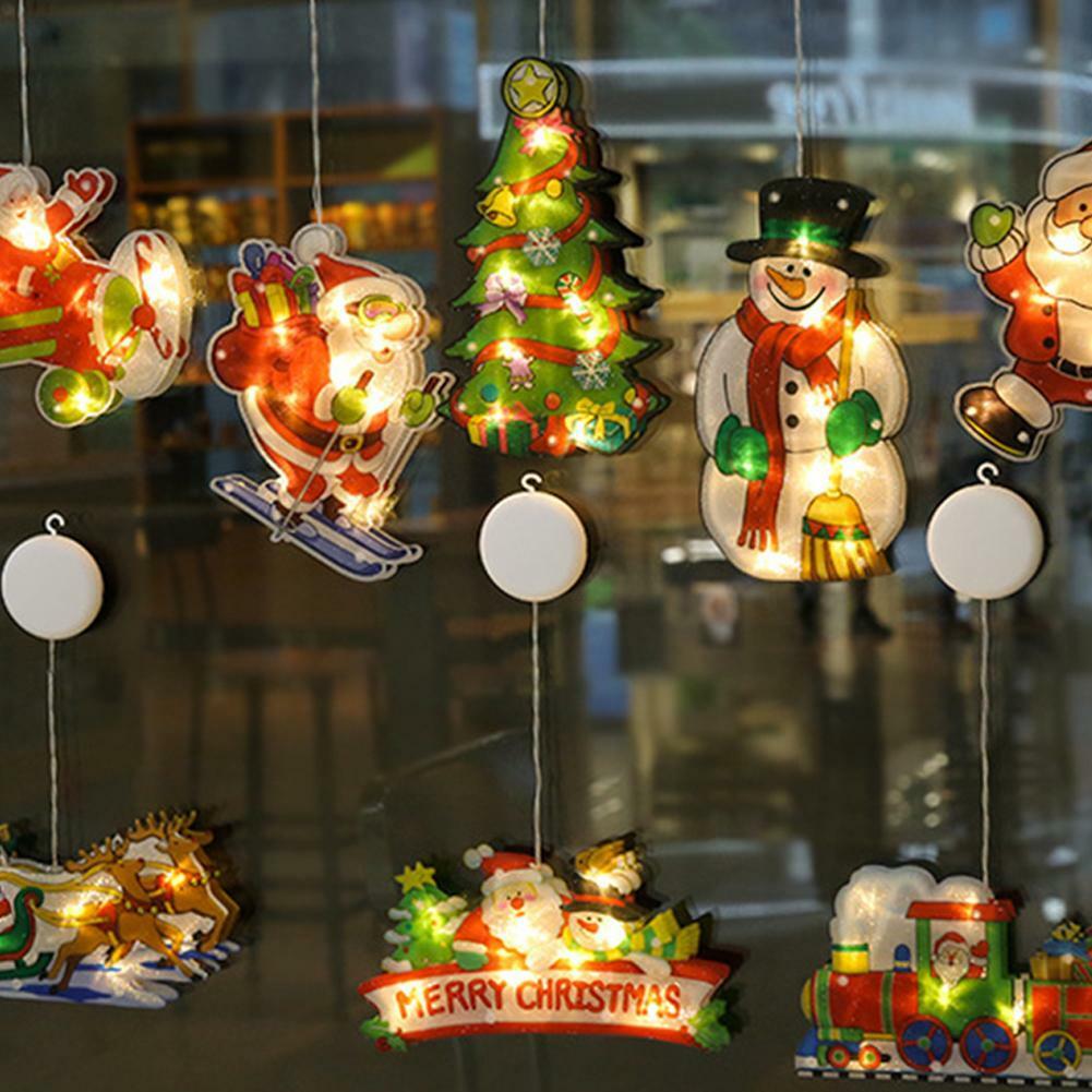 Santa Claus LED Suction Cup Window Hanging Lights Christmas Xmas Tree Decor &H eBay