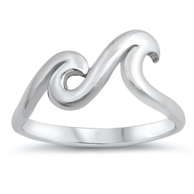 XOLO＊double puff ring＊ SILVER925＊L 18-19 Double Ocean Wave Boho Two Surf Ring New .925 Sterling