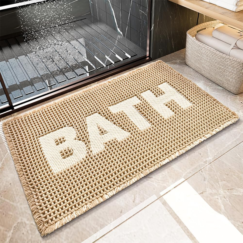 Bathroom Rugs Waffle Woven Bath Mat Super Absorbent Shower Rugs for Bathroom Mac