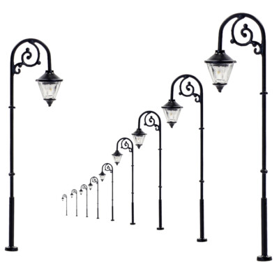 10pcs Model Railway Warm White Lamps 1:87 Street Lights HO Scale LED 6.3cm LYM57