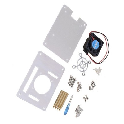 Arcylic Clear Case Shell Cooling Fan Heatsink For Raspberry Pi 3/2 Model B/B+