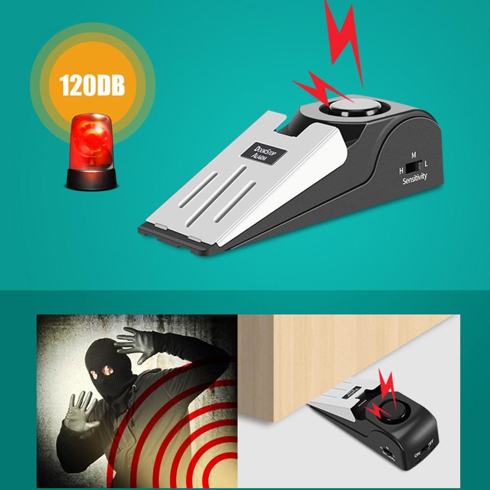 Door Security Devices Anti-theft Door Stopper Block Alarm Portable for Apartment