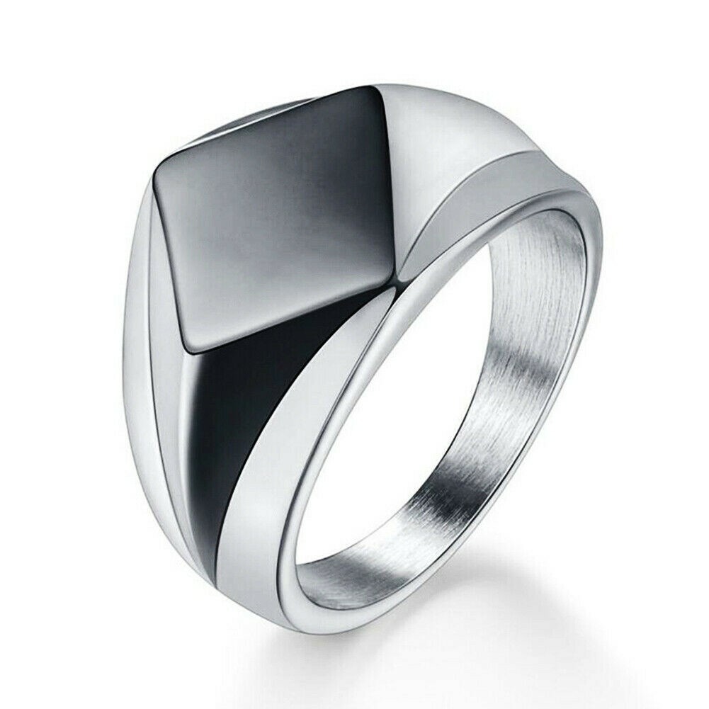 Mens Stainless Steel Ring Band Jewelry Gothic Punk Rocker Signet Polished