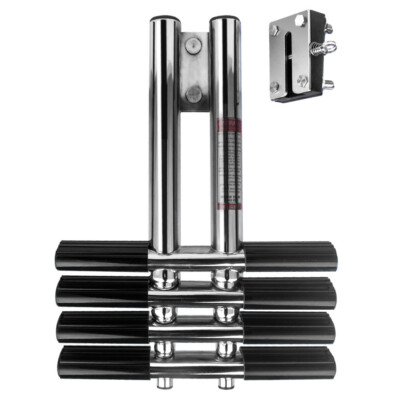Folding 4 Step Ladder Stainless Steel Boat Ladder Swim Platform Dive Ladder