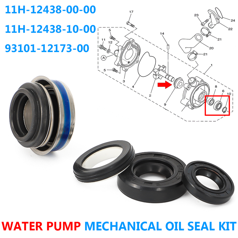 Water Pump Mechanical Oil Seal Kit for Yamaha YZF-R1 FZ1 FZ6 YZF-R6 Venture 750