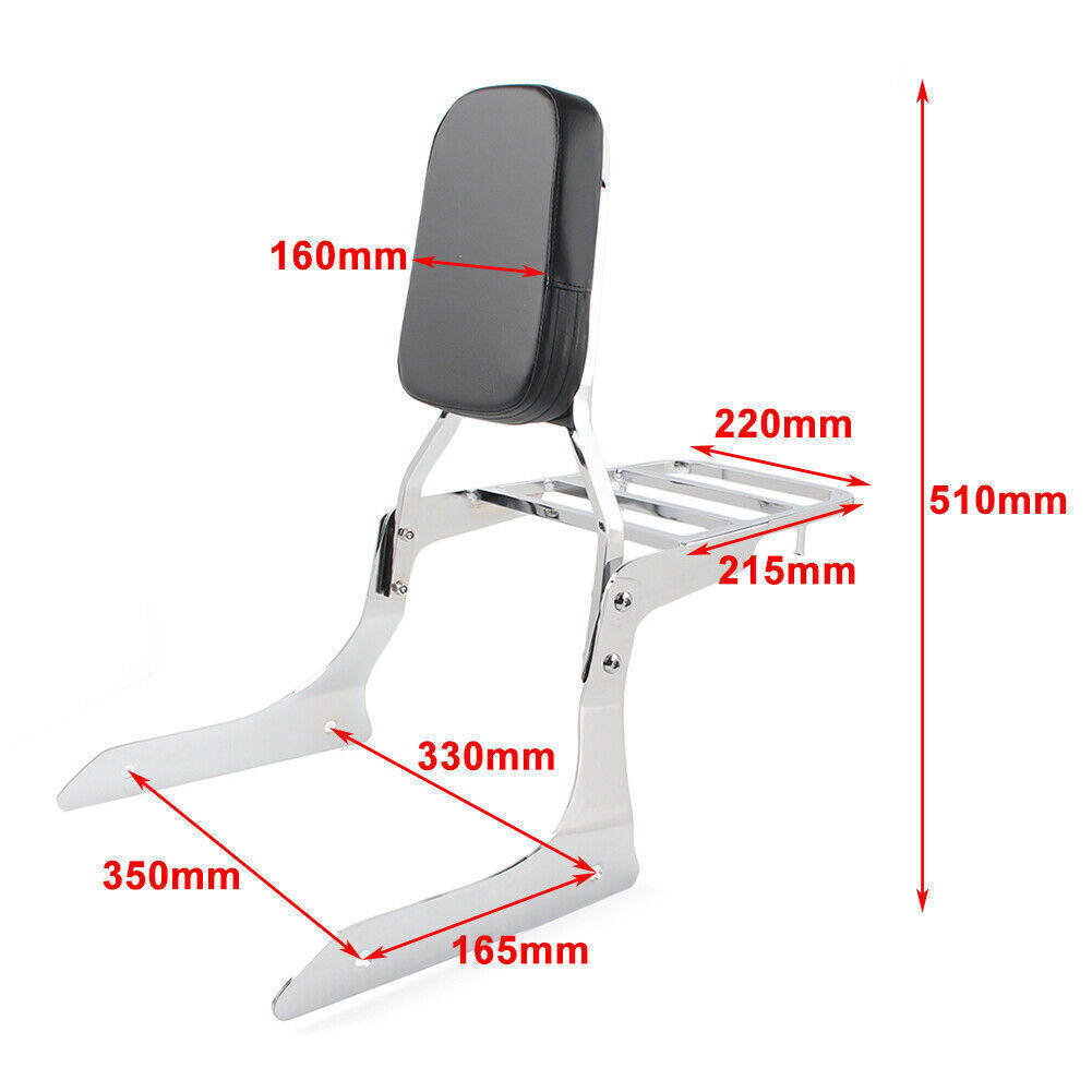 Sissy Bar Backrest Rear Luggage Rack Fit Yamaha Stryker 1300 XVS1300 2011-17 USA