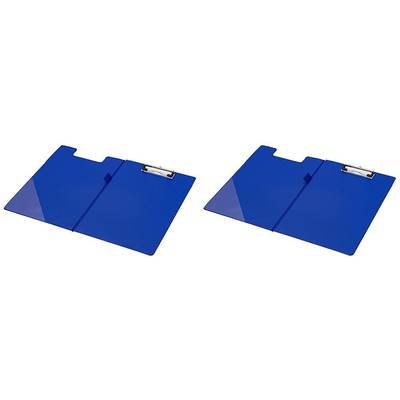 Q-Connect Foolscap/A4 PVC Foldover Clipboard - Blue (Pack of 2)