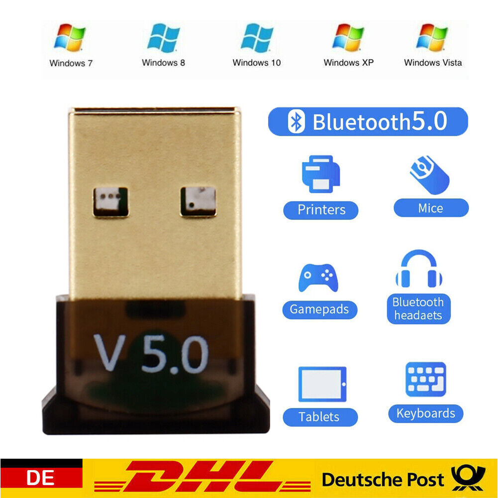 MINI USB BT BLUETOOTH 5.0 DONGLE STICK ADAPTER WIRELESS COMPUTER LAPTOP AUDIO