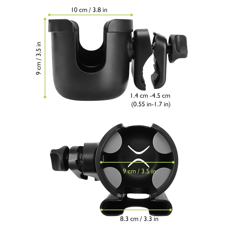 Universal Stroller Cup Holder with Phone Holder Bike Cup Holder 2-In1 Wheelchair