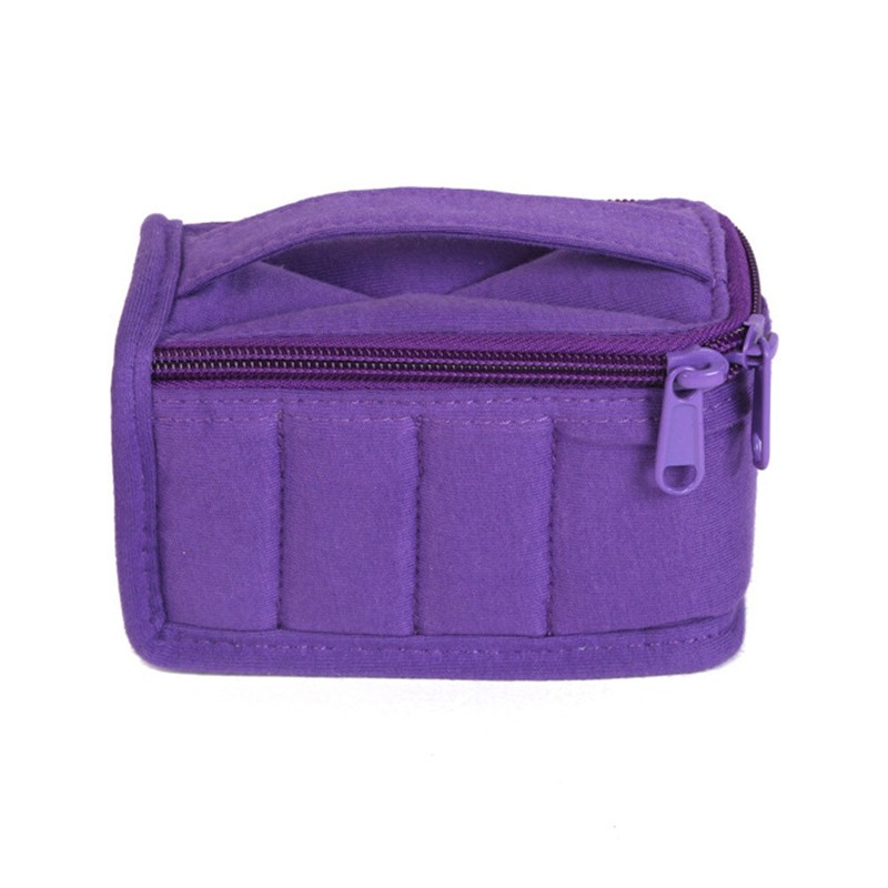 Oil Bag 8 Bottles Portable Travel Holder Case Cotton Zippered Pouch