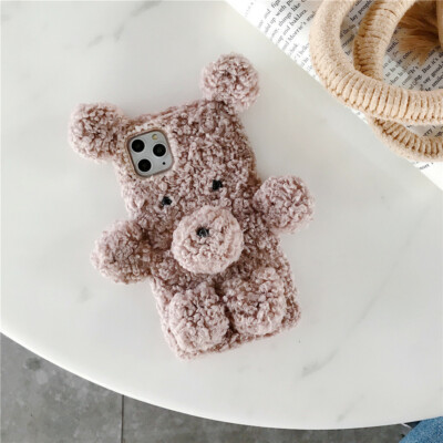 3D Soft Fluffy Plush Case Cover Back for Huawei P Enjoy Honor Y Nova Mate Series