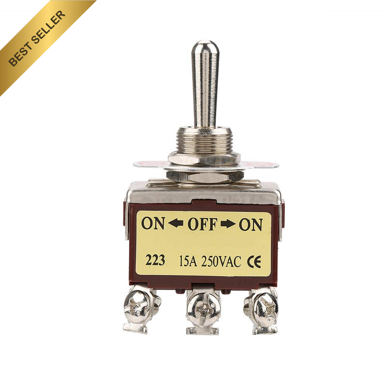 3 Position Momentary Toggle Switch, 6 Pin 12Mm Diameter Switch, 15A 250VAC Rated
