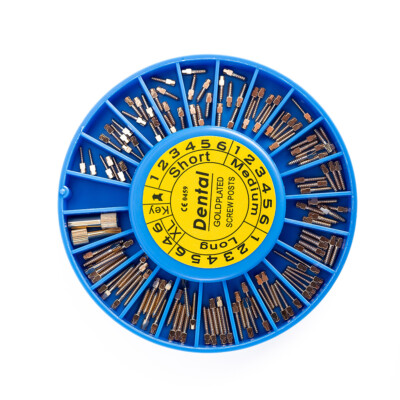 120PCS Dental Screw Post Titanium Kit Gold/Silver Plated Conical Root Canal Pins