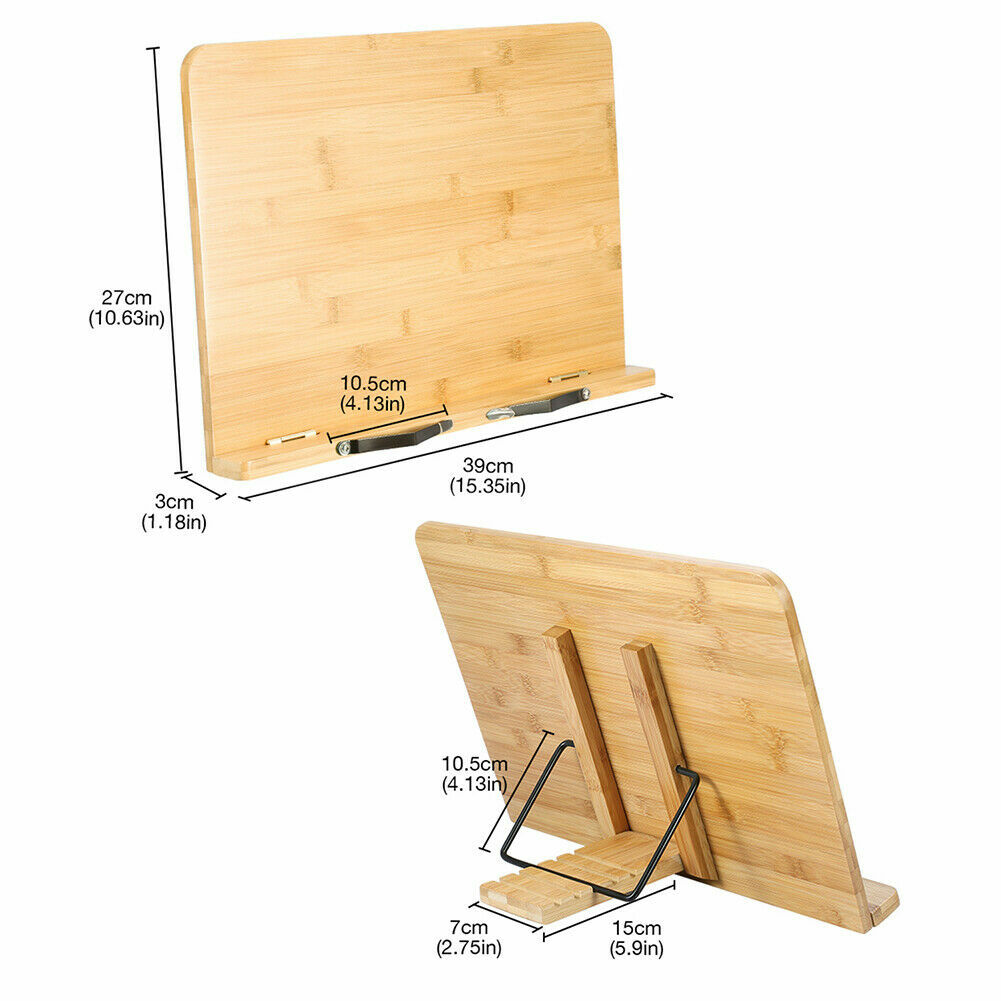 Folding Bamboo Book Stand Reading Rest Bookrest Cookery ...
