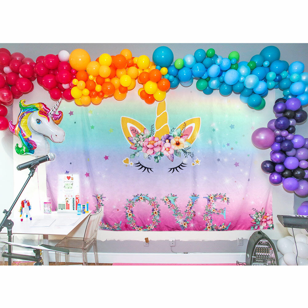 Large Unicorn Backdrop  Kids Birthday  Party  Photo 