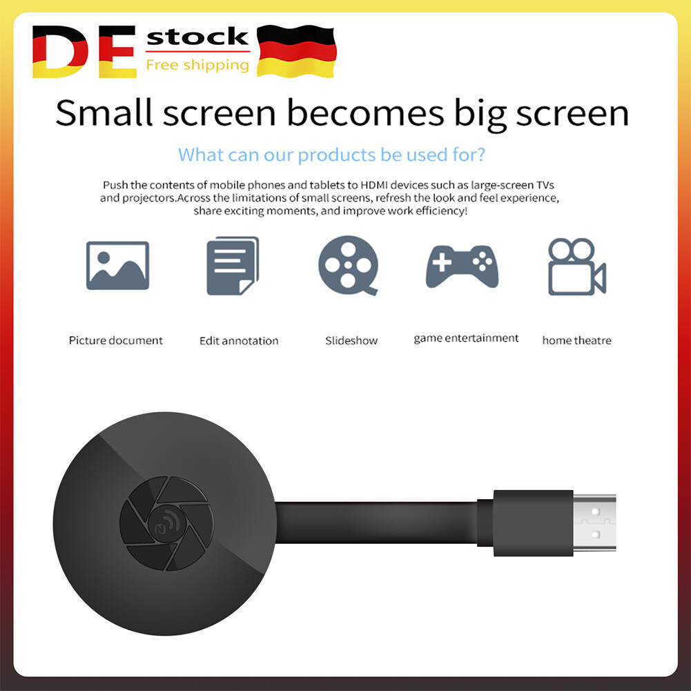 4K HDMI Wireless Display TV Dongle WiFi PC Kabellos Display Empfänger Adapter DE