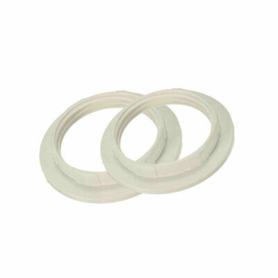 2 x Black or White Light Shade Collar Adaptor E14 Holder H8 Bulb Lamp E27 C1M8