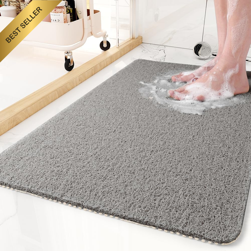 Non-Slip Bathtub Mat, 20 X 32 Inch Shower Mats for Bath Tub, PVC Loofah Bathroom