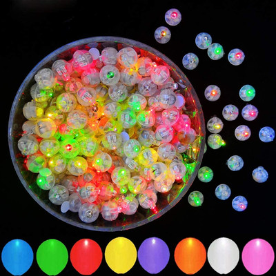 100pcs Multicolor LED Balloon Lights Round Mini Tiny Flash Led Light for Balloon